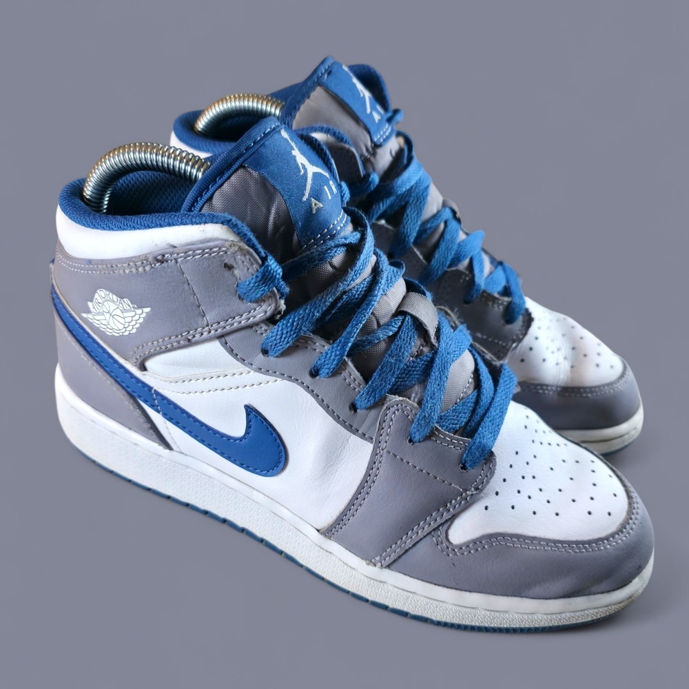 Nike Air Jordan 1 Mid Shoes DQ8423-014 Blue Gray Size 6 Y / Womens Size‎ 7.5